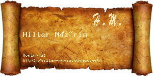 Hiller Mária névjegykártya